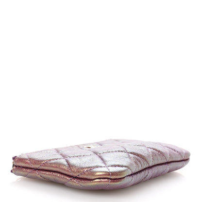 Chanel Iridescent Lambskin Quilted Small Cosmetic Case Purple 4 of 7