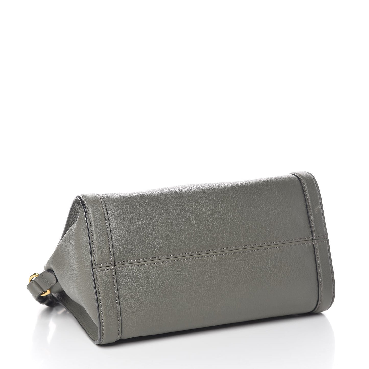 Pebbled Calfskin Small Skull Padlock Zip Around Tote Dark Grey