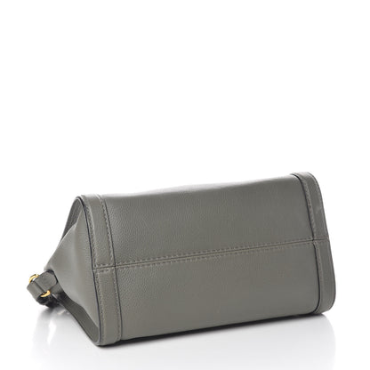 Alexander McQueen Pebbled Calfskin Small Skull Padlock Zip Around Tote Dark Grey 4 of 21