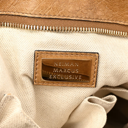 Gucci Ostrich Medium Bamboo Buckle Tote Tan 6 of 11