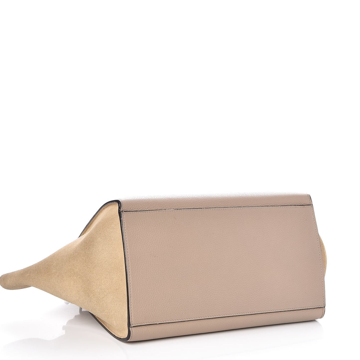 Drummed Calfskin Suede Small Trapeze Dune