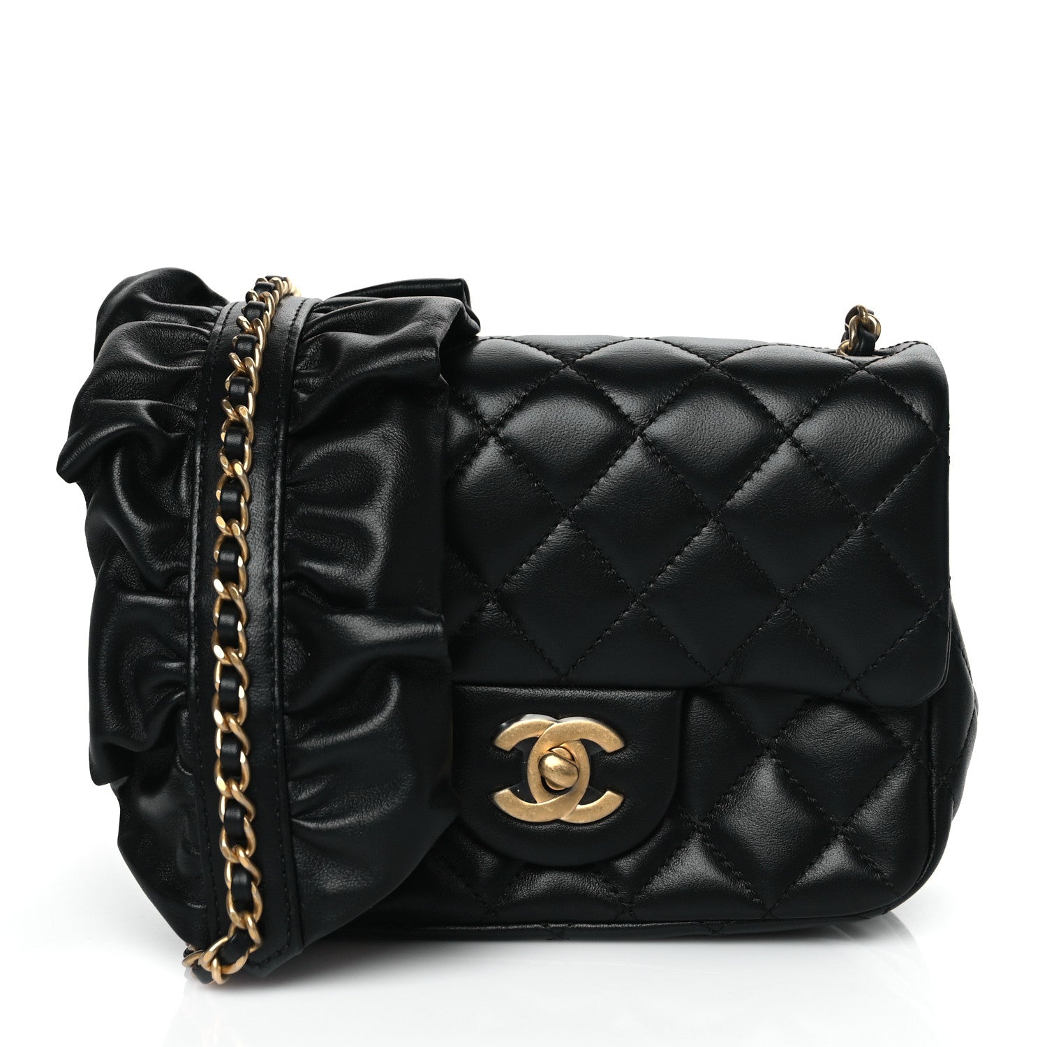 Chanel Lambskin Quilted Mini Romance Square Flap Black 1 of 10