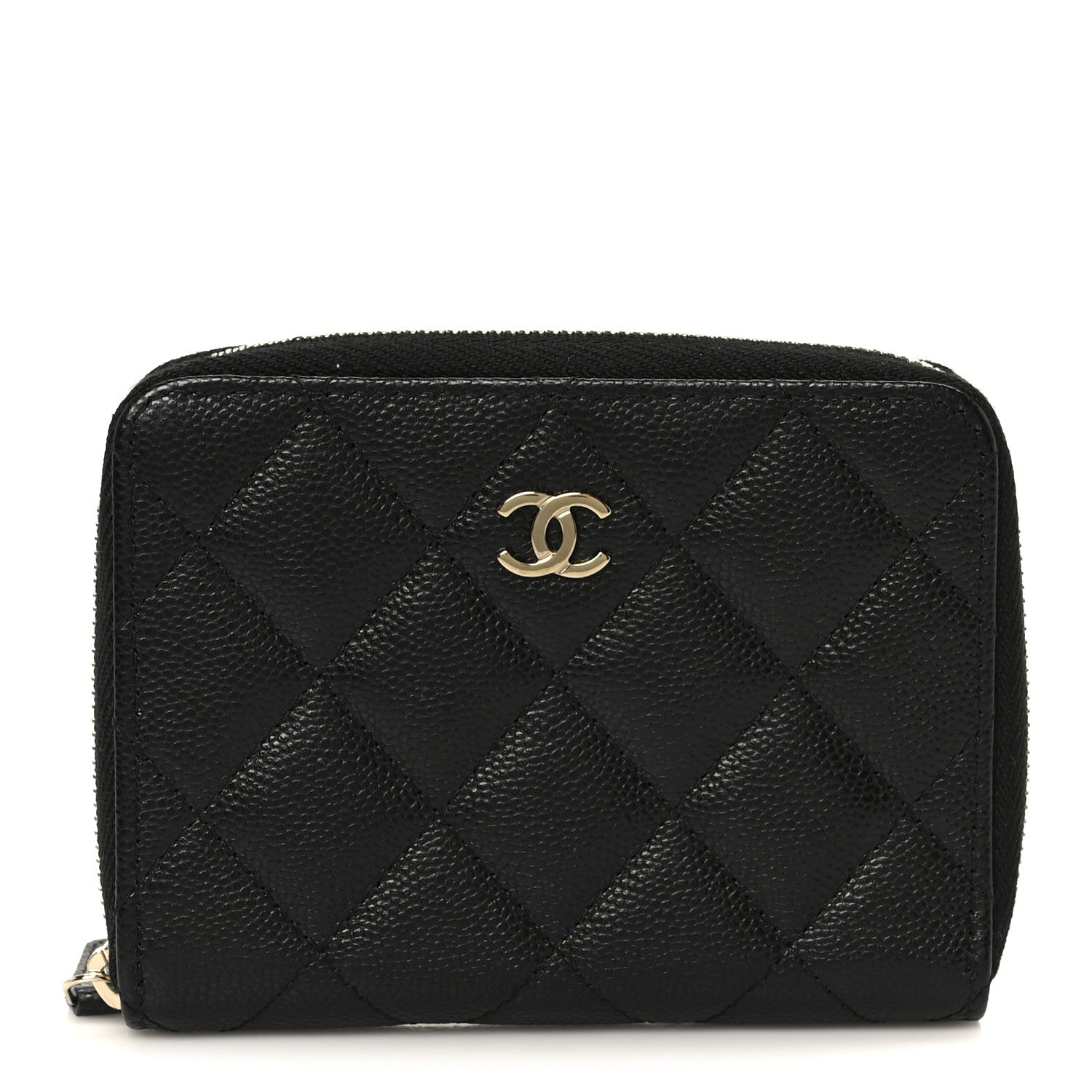 Chanel Caviar Quilted Small Zip Around Wallet Black 1 of 11