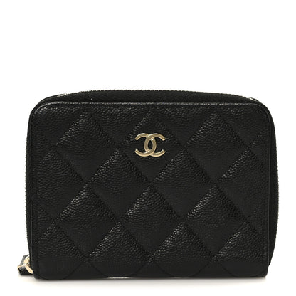 Chanel Caviar Quilted Small Zip Around Wallet Black 1 of 11