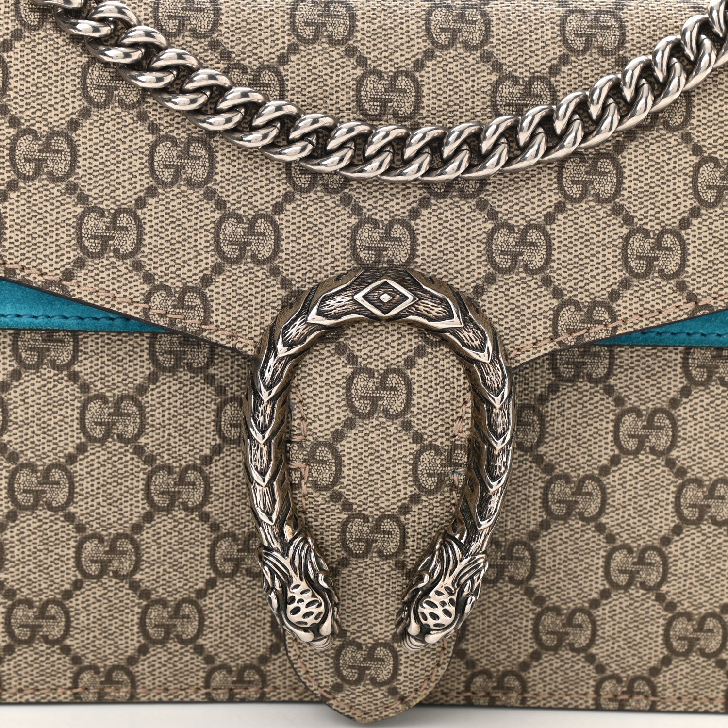 Gucci GG Supreme Monogram Small Dionysus Shoulder Bag Bright Turquoise 8 of 10