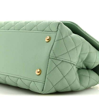 Chanel Caviar Quilted Small Coco Chain Handle Flap Light Green 10 of 12