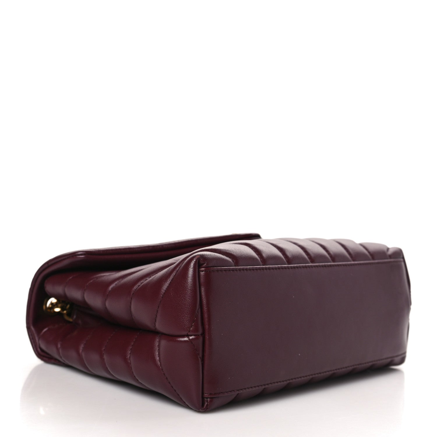 Saint Laurent Calfskin Y Quilted Monogram Small Loulou Chain Satchel Dark Legion Red 4 of 8
