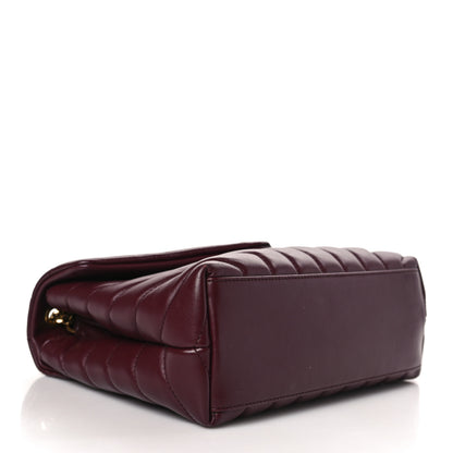 Saint Laurent Calfskin Y Quilted Monogram Small Loulou Chain Satchel Dark Legion Red 4 of 8