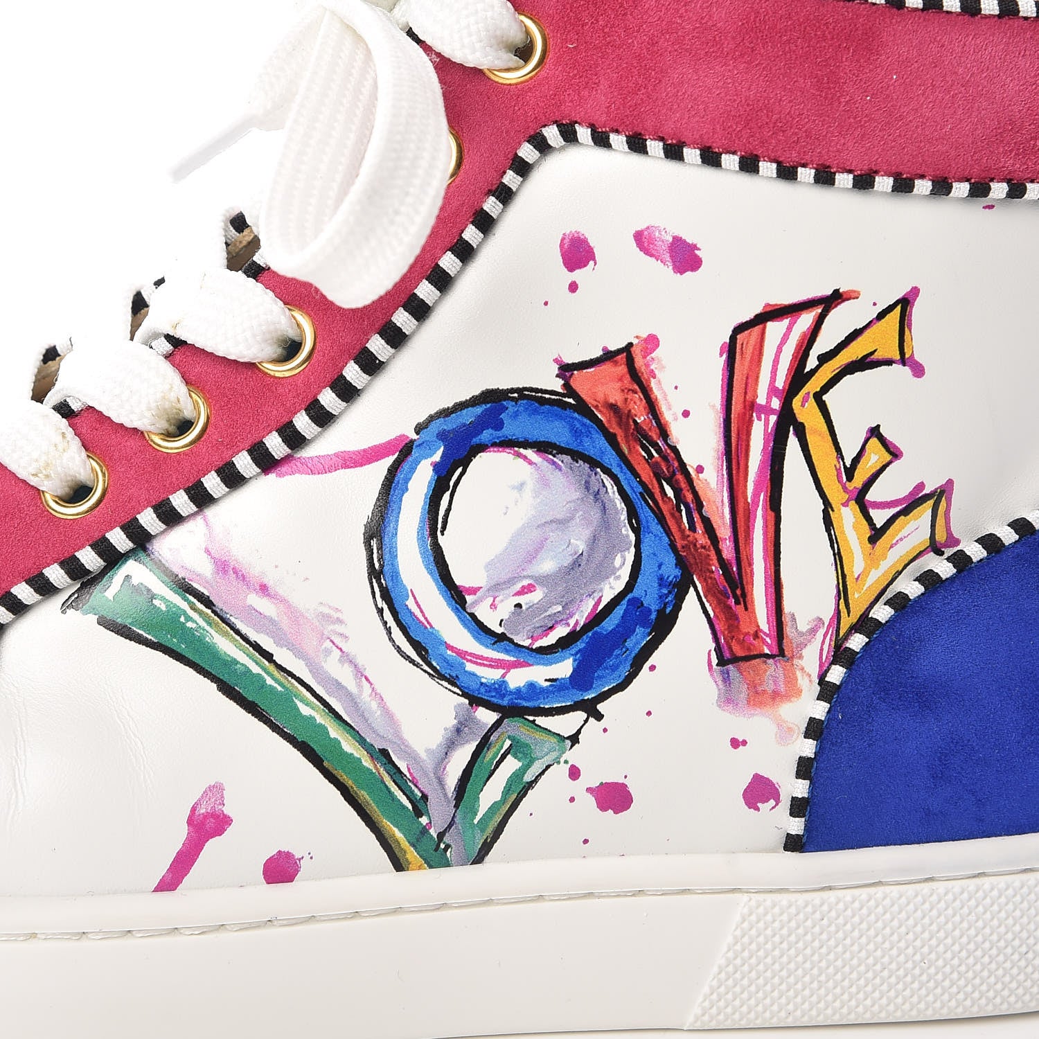 Christian Louboutin Calfskin Womens In Love Rantus Orlato Sneakers 35 White Multicolor 12 of 15