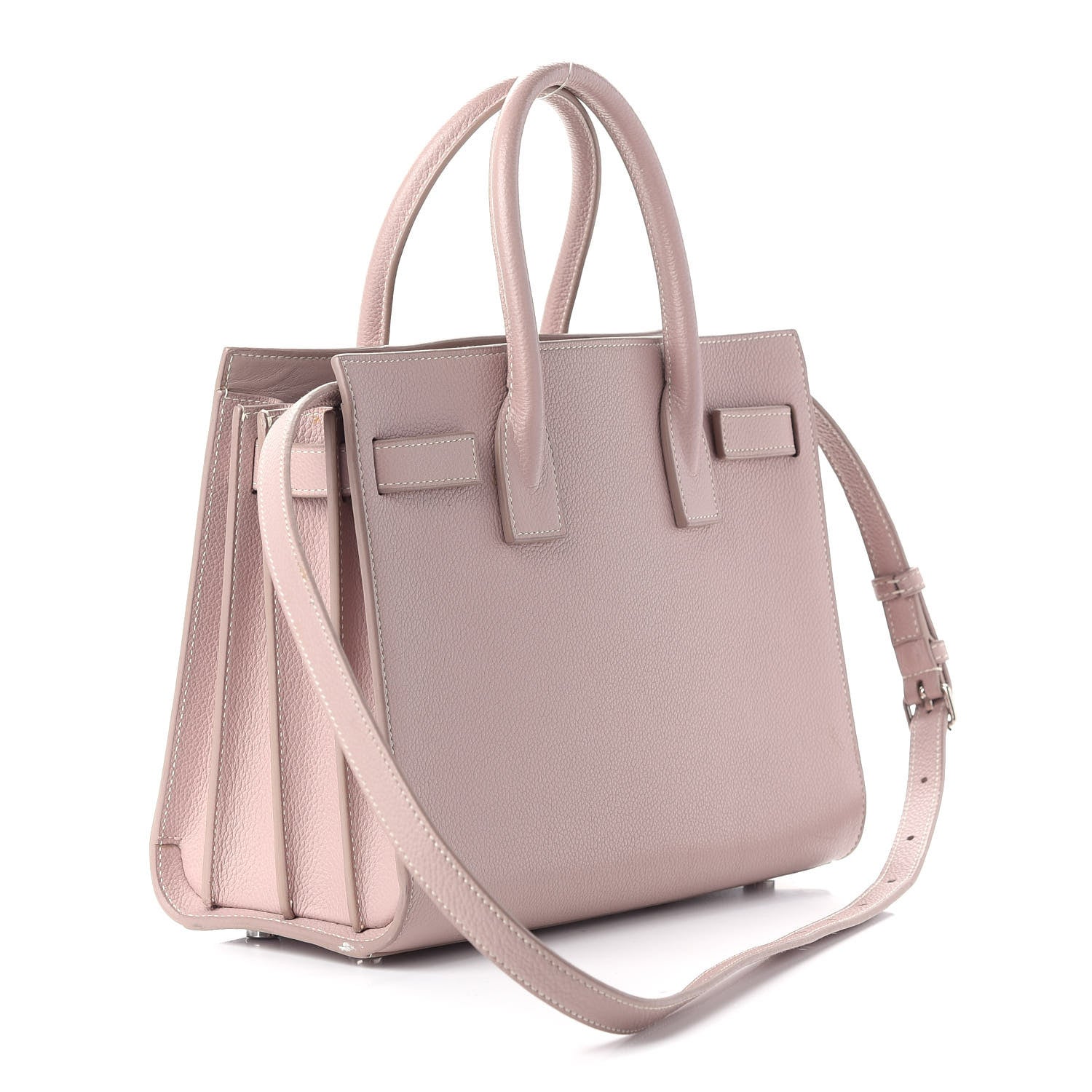 Saint Laurent Grained Calfskin Topstich Baby Sac De Jour Antique Rose 2 of 8