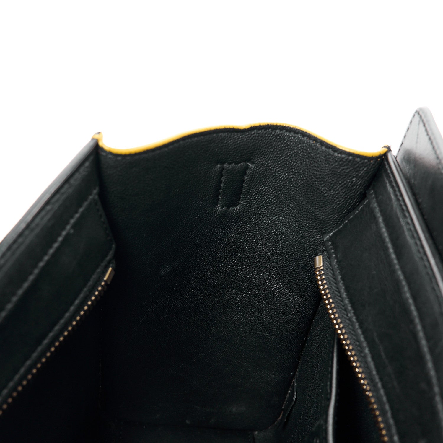 Celine Elephant Calfskin Nano Tri-Color Luggage Yellow Black 12 of 15