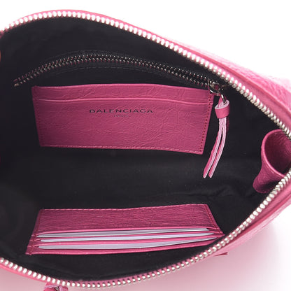 Balenciaga Agneau Arena Classic Silver Hardware Pouch With A Chain Crossbody Rose Flamingo 5 of 12