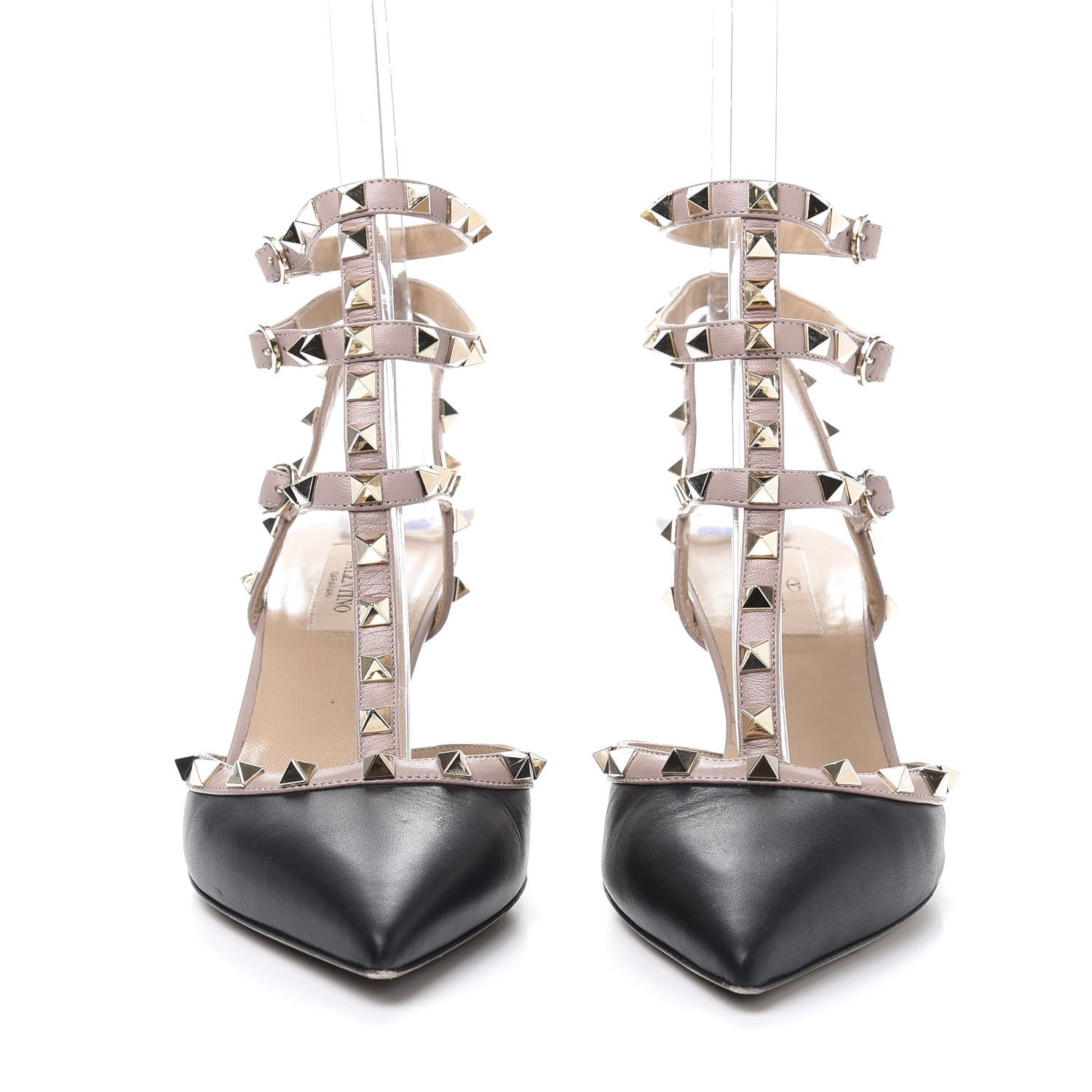 Valentino Garavani Nappa Rockstud Ankle Strap 65mm Pumps 39.5 Black Poudre 2 of 8
