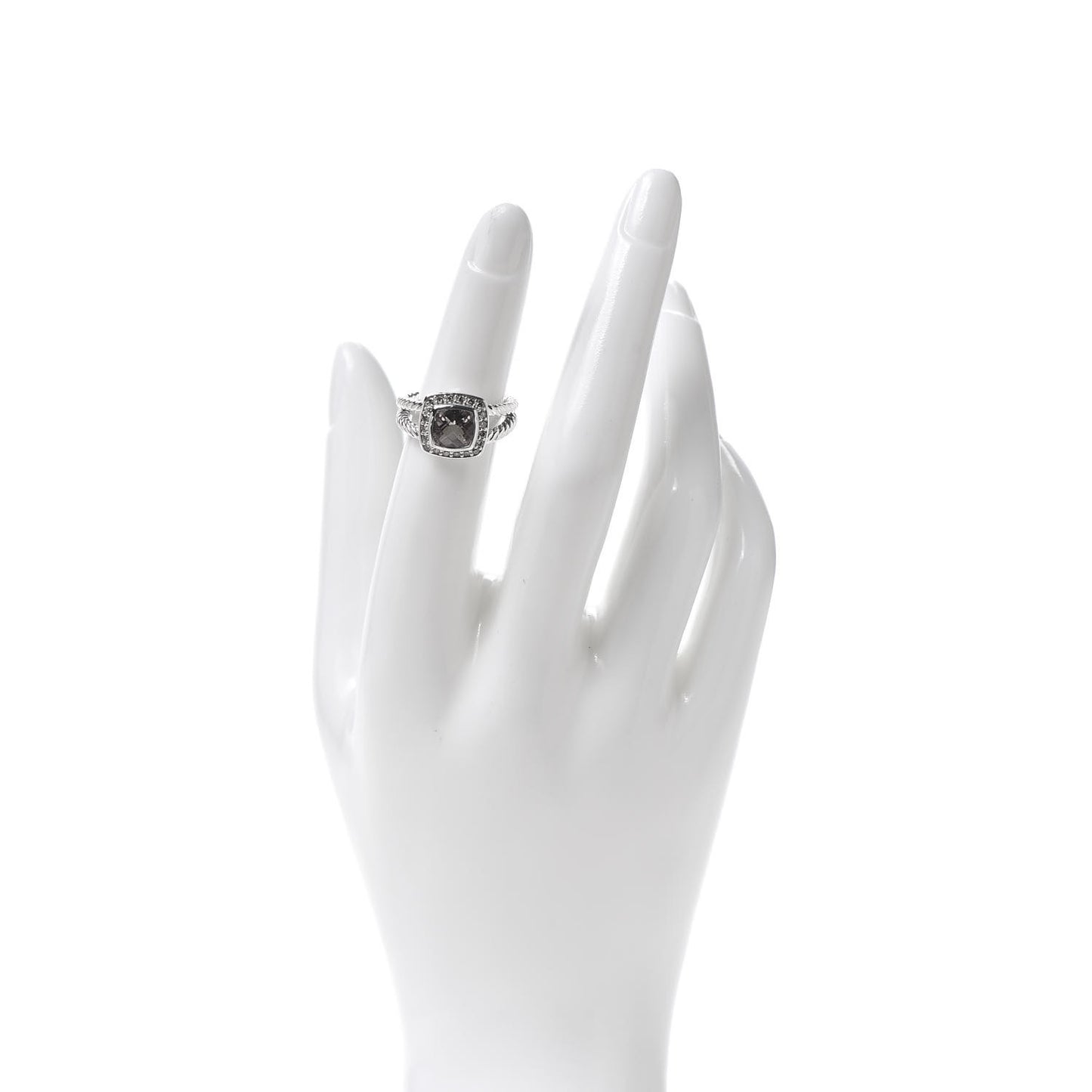 Sterling Silver Diamond Morganite 7mm Petite Albion Ring 49 4.75