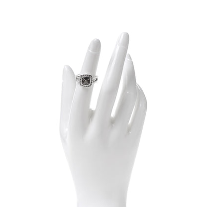 David Yurman Sterling Silver Diamond Morganite 7mm Petite Albion Ring 49 4.75 2 of 5
