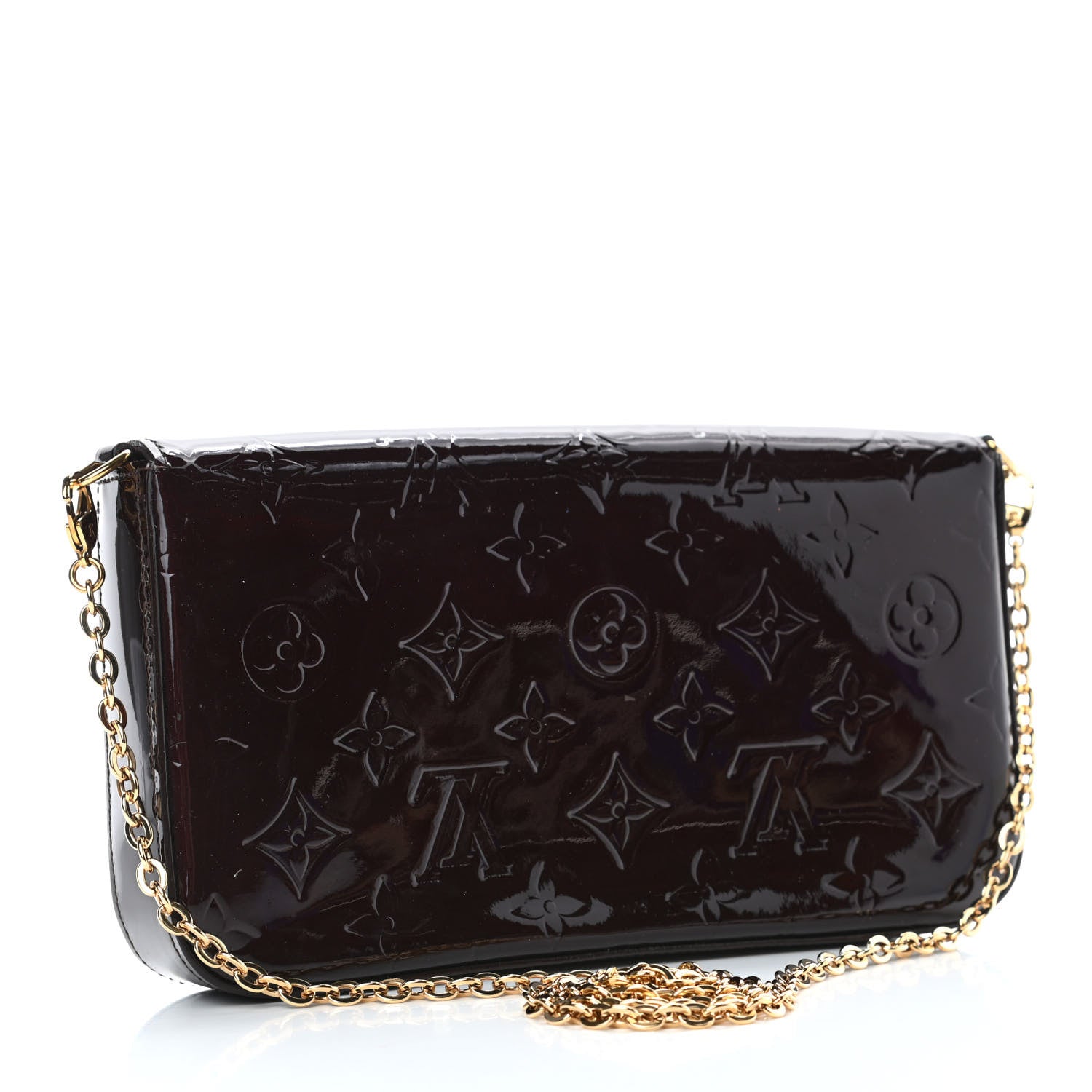 Louis Vuitton Vernis Pochette Felicie Chain Wallet Amarante 3 of 8