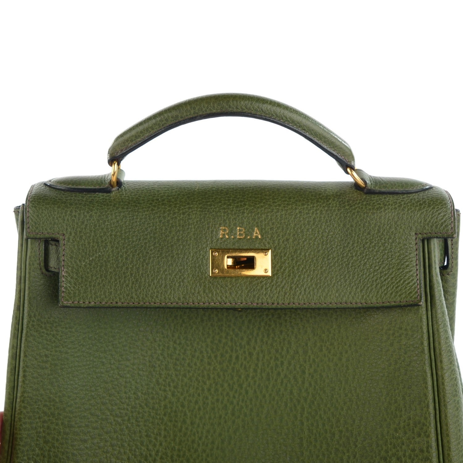Hermes Buffle Gala Kelly Ado Backpack 28 Vert Olive 2 of 15