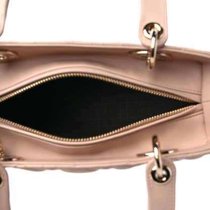 Christian Dior Lambskin Cannage Medium Lady Dior Beige 5 of 13