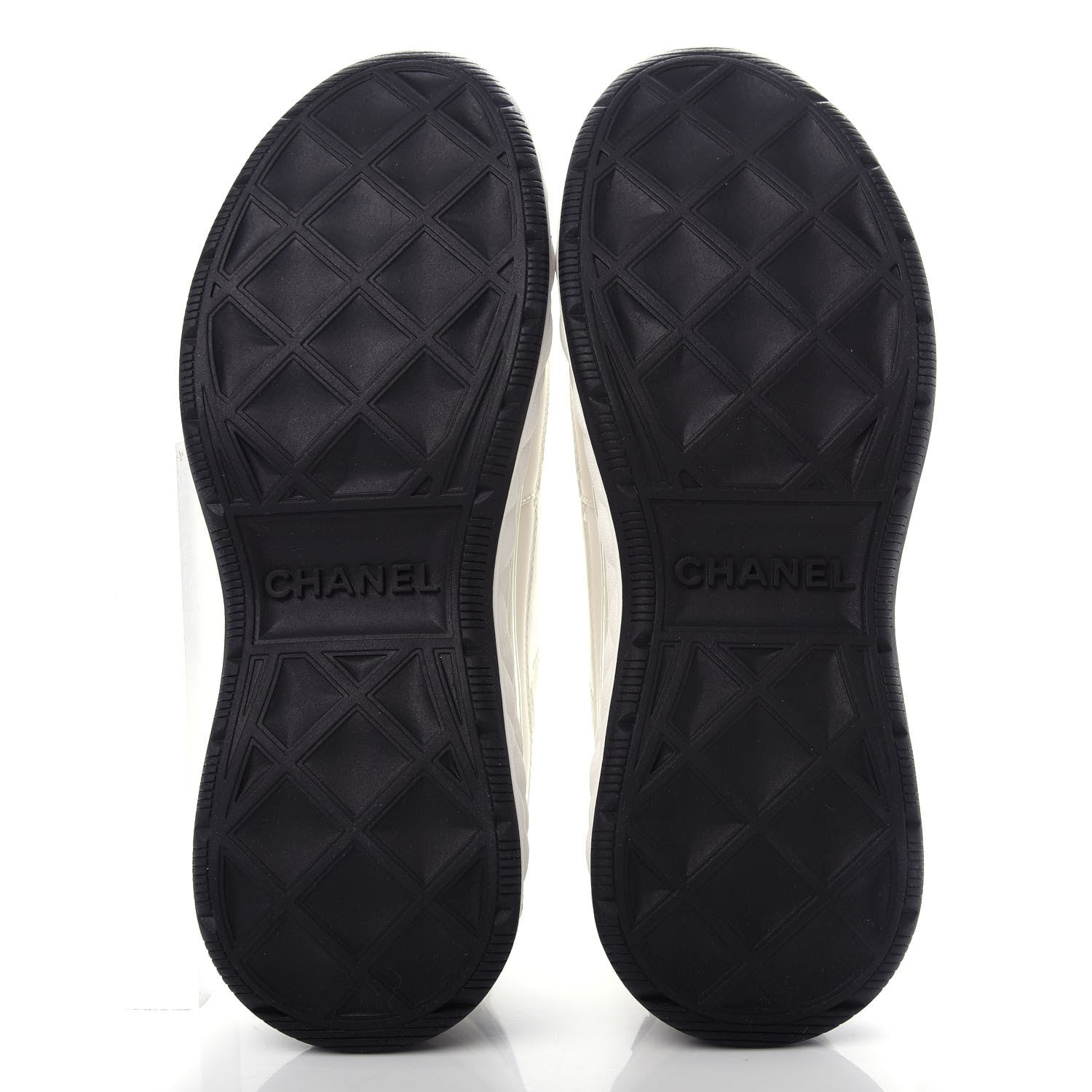 Chanel Velvet Calfskin Mixed Fibers CC Sneakers 37 Ivory Black 6 of 11