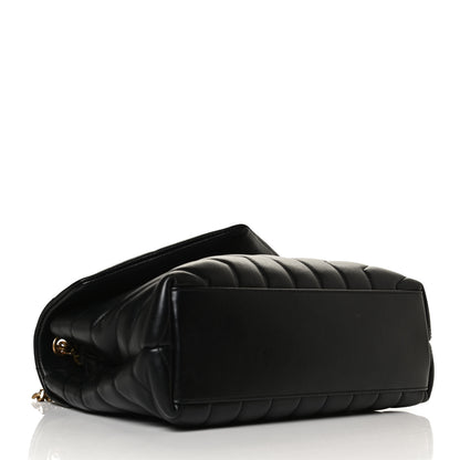 Saint Laurent Calfskin Y Quilted Monogram Small Loulou Chain Satchel Black 4 of 11
