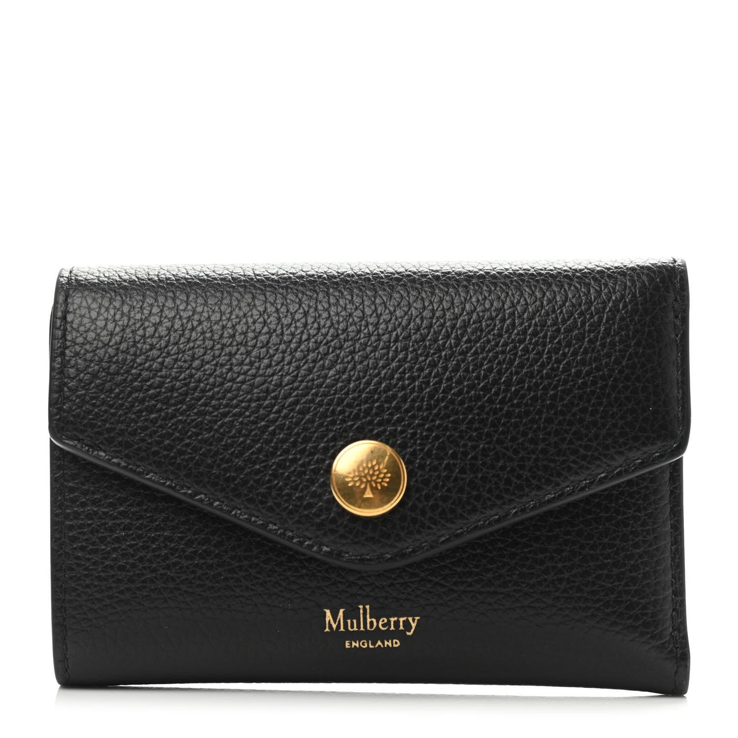Mulberry Heavy Grain Folded Multi Card Case Wallet Black 1 of 4