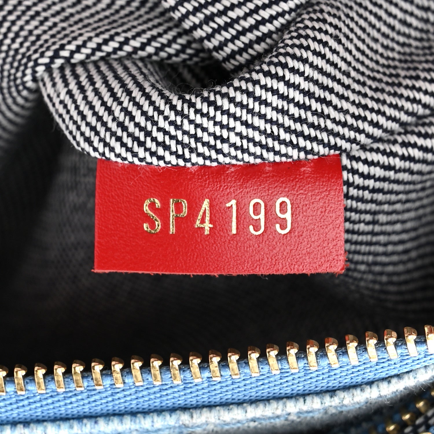 Louis Vuitton Denim Damier Monogram Patchwork Multi Pochette Accessories Blue Rouge 9 of 12