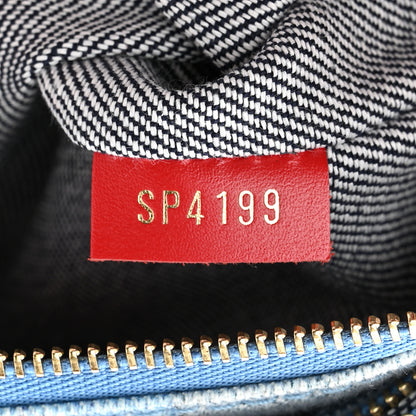 Louis Vuitton Denim Damier Monogram Patchwork Multi Pochette Accessories Blue Rouge 9 of 12