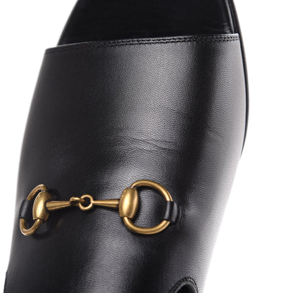 Gucci Malaga Kid Horsebit Slide Sandals 37.5 Black 10 of 11
