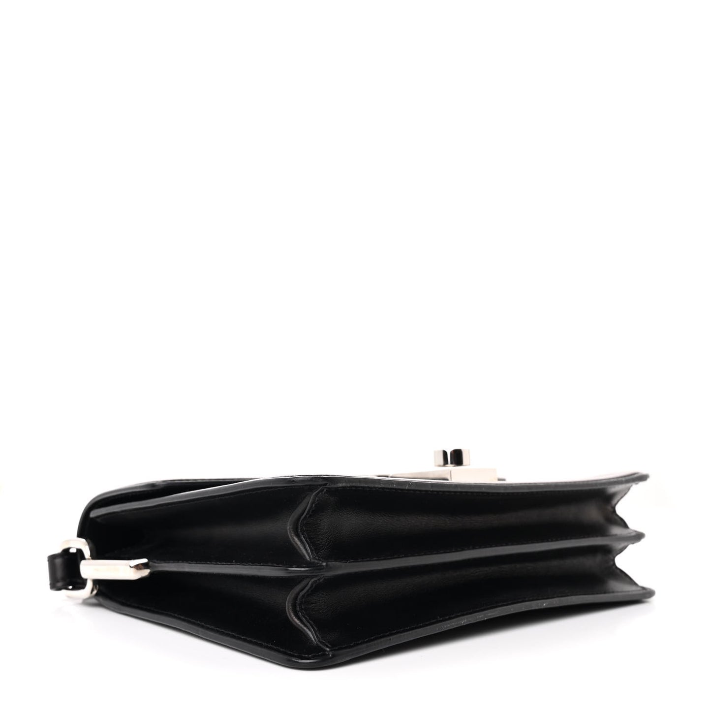 Tessuto Nylon Jacquard Logo Envelope Flap Chain Shoulder Bag Black