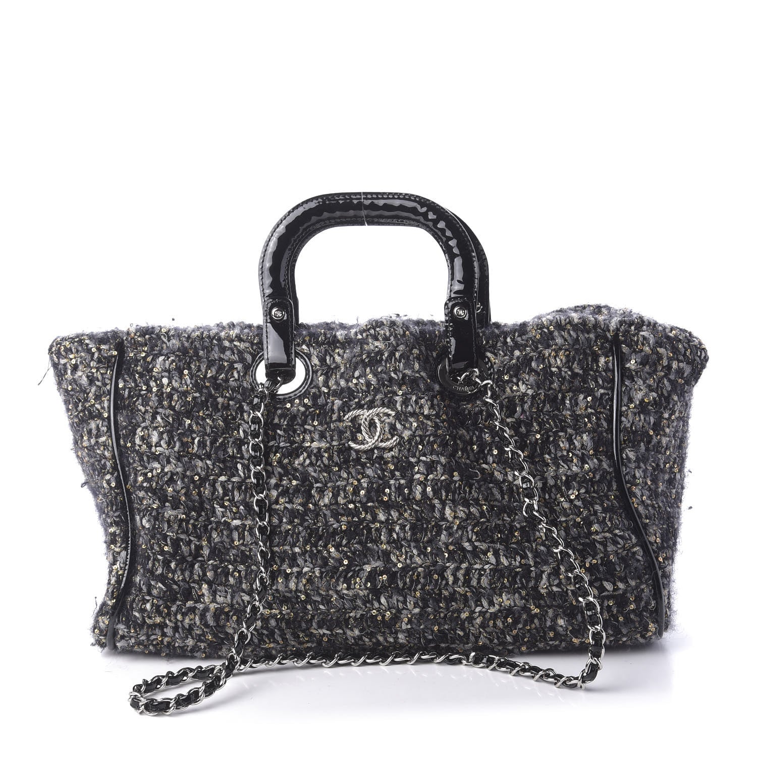 Chanel Patent Tweed Sequin Shopping Tote Multicolor 1 of 11