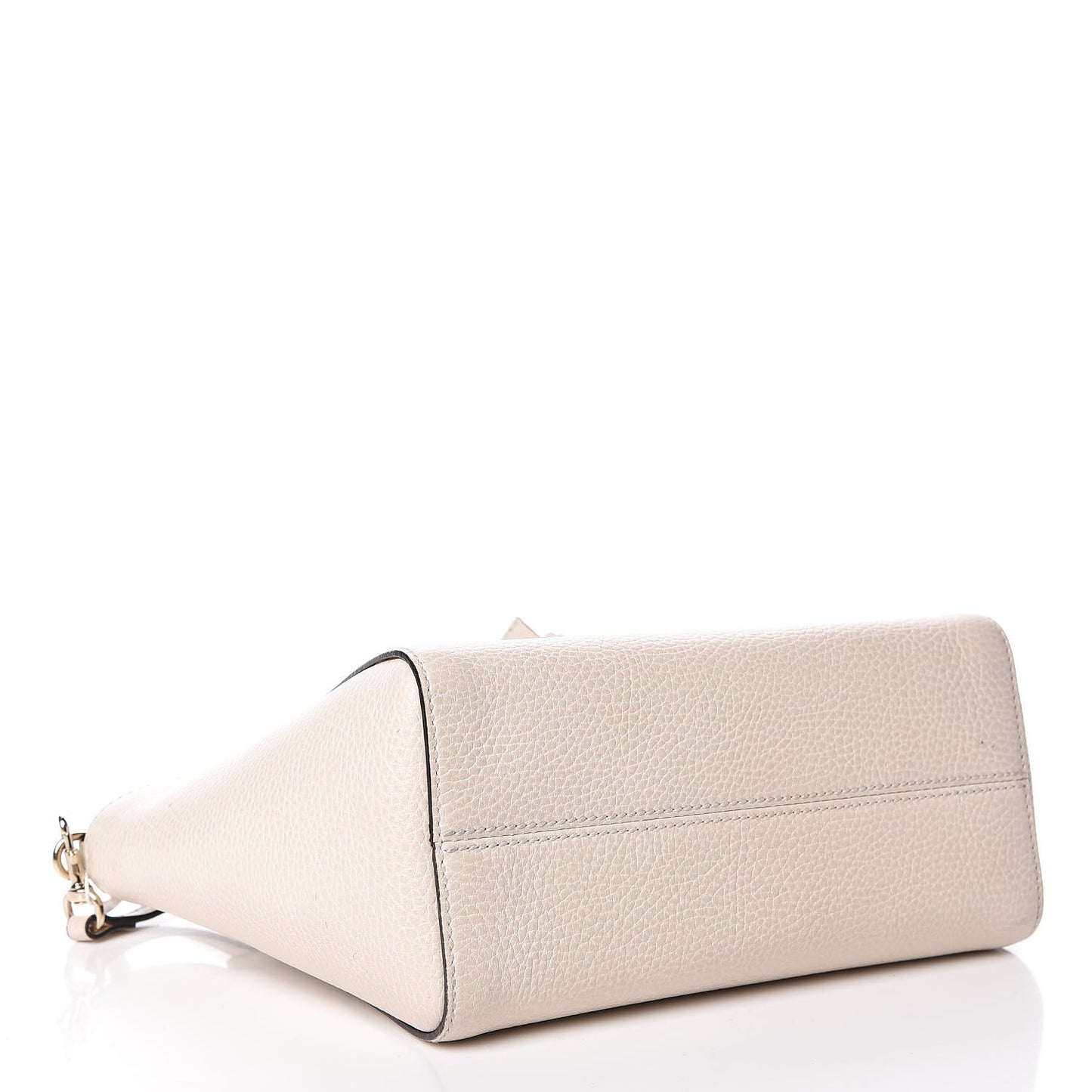 Dollar Calfskin Mini Swing Top Handle Bag Mystic White