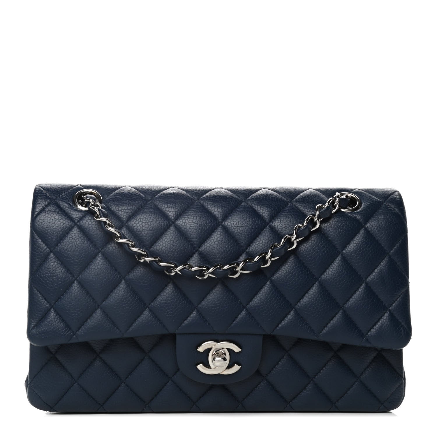 Chanel Caviar Quilted Medium Double Flap Navy 1 of 10