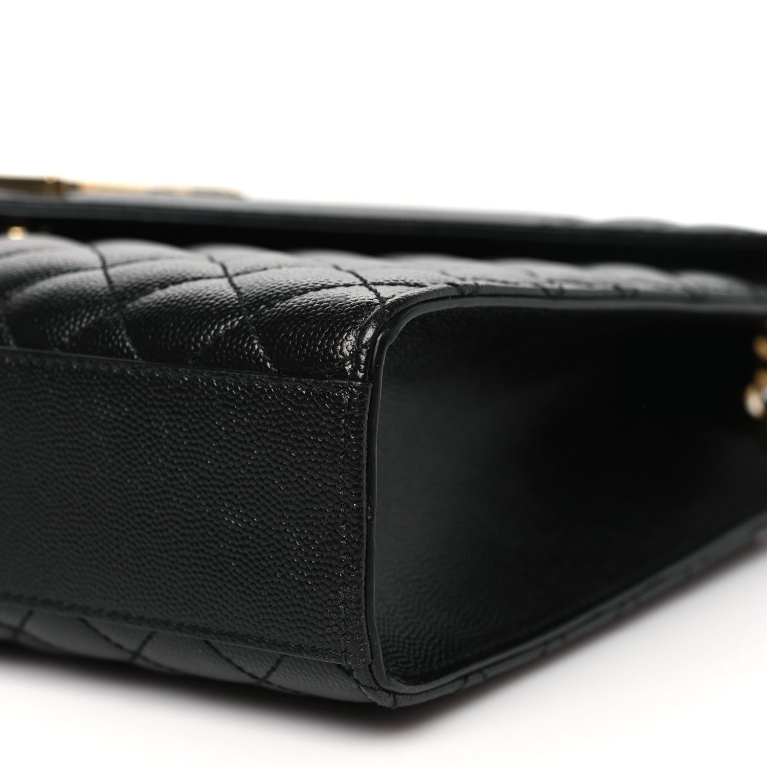 Saint Laurent Grain De Poudre Textured Mixed Matelasse Large Triquilt Monogram Satchel Black 10 of 11