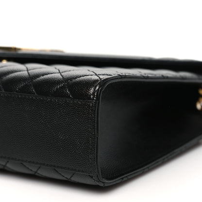 Saint Laurent Grain De Poudre Textured Mixed Matelasse Large Triquilt Monogram Satchel Black 10 of 11