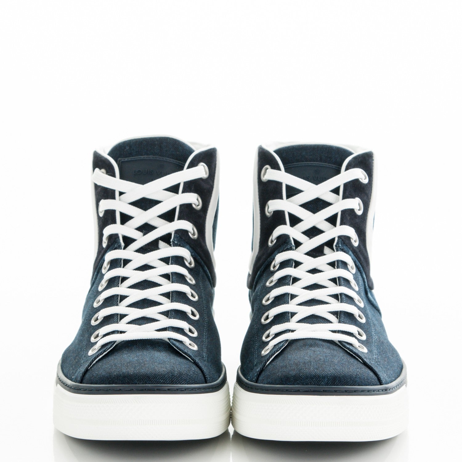 Louis Vuitton Damier Denim Sprinter Sneaker Boots 10.5 Marine 2 of 8