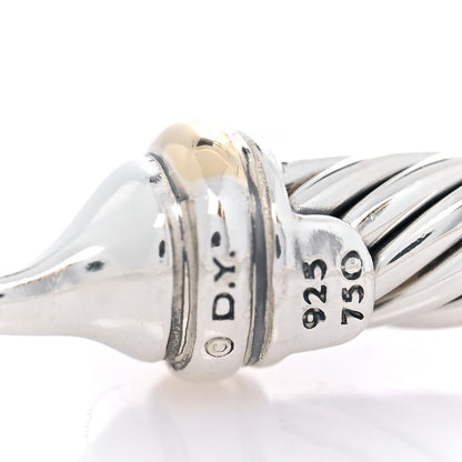 David Yurman Sterling Silver 18K Yellow Gold 5mm Cable Classic Buckle Bracelet 5 of 5