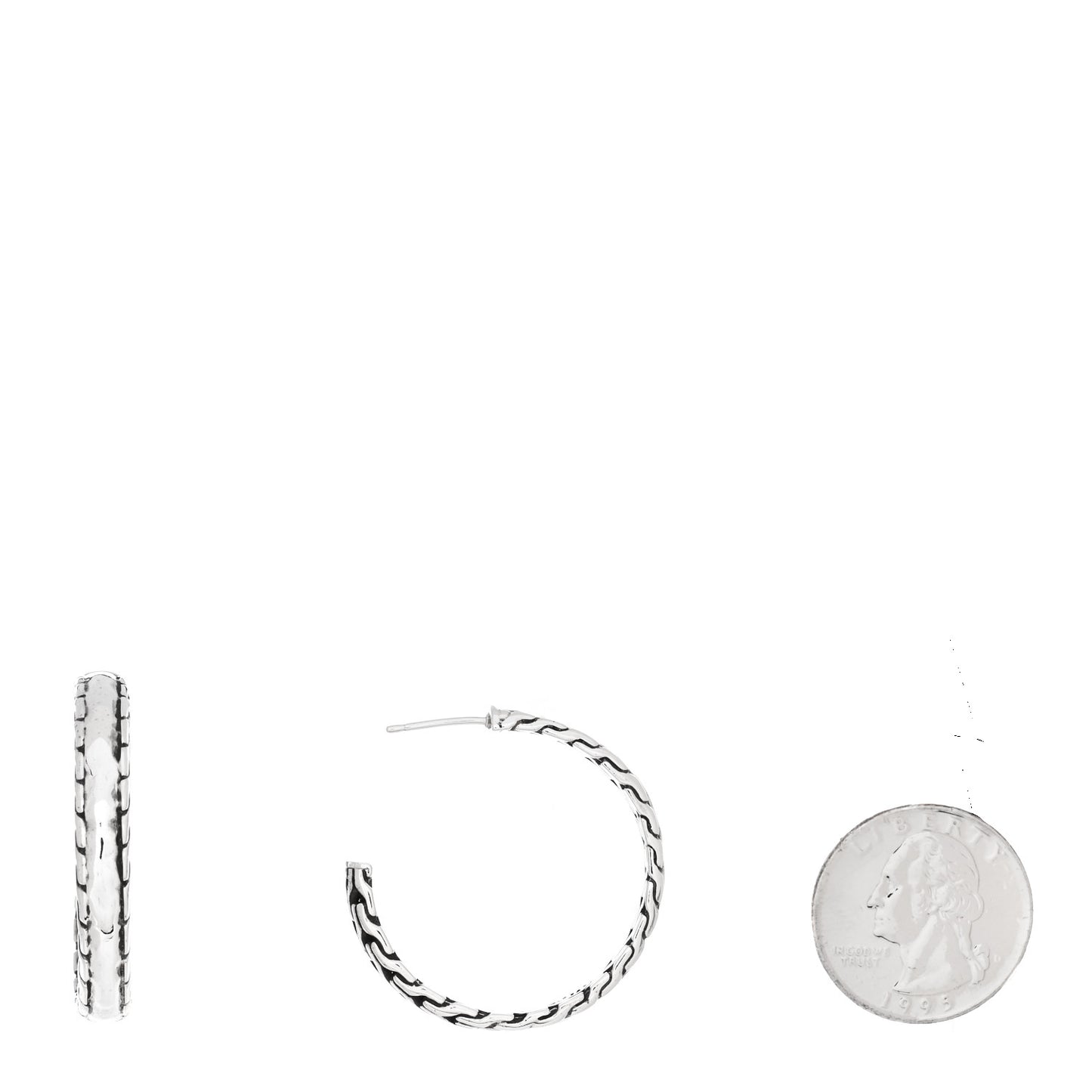 Sterling Silver Hammered Hoop Earrings
