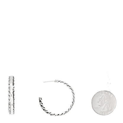 John Hardy Sterling Silver Hammered Hoop Earrings 2 of 6