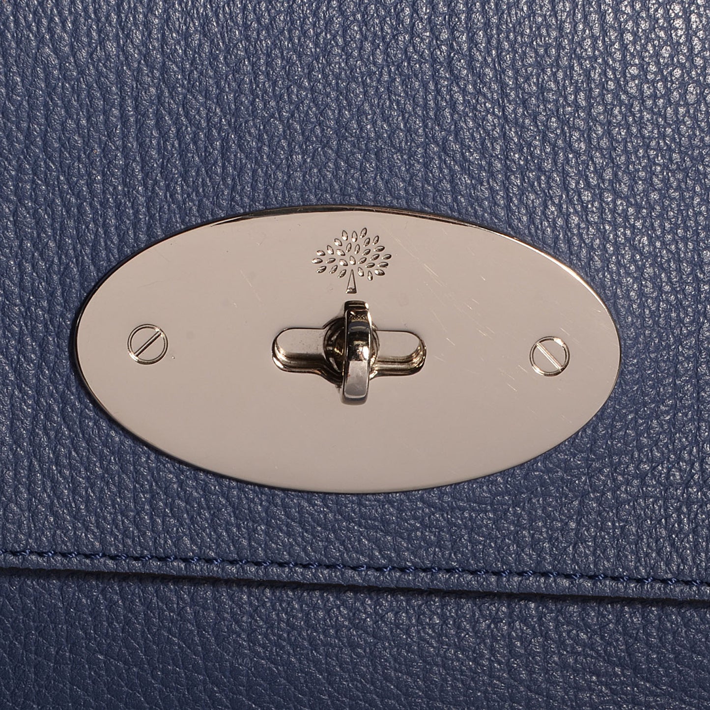 Grainy Leather Large Del Rey Satchel Slate Blue