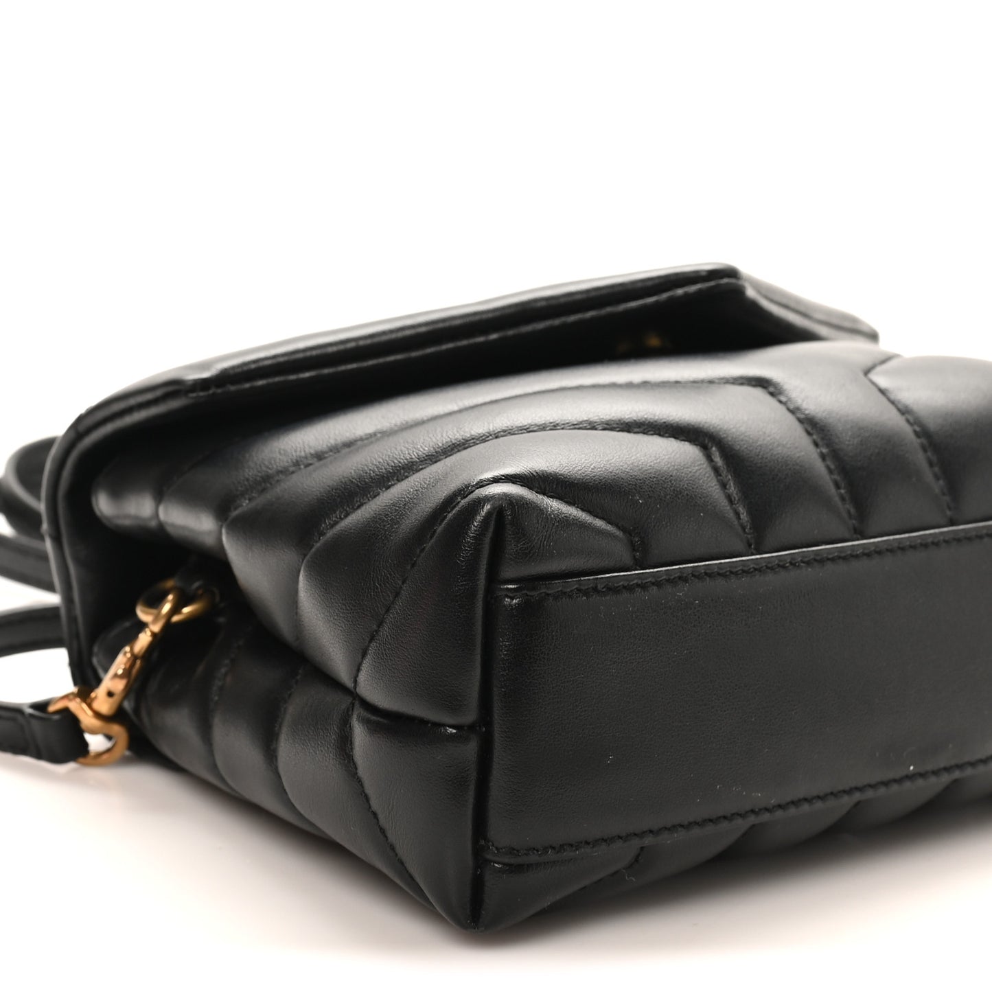 Calfskin Y Quilted Monogram Toy Loulou Crossbody Bag Black