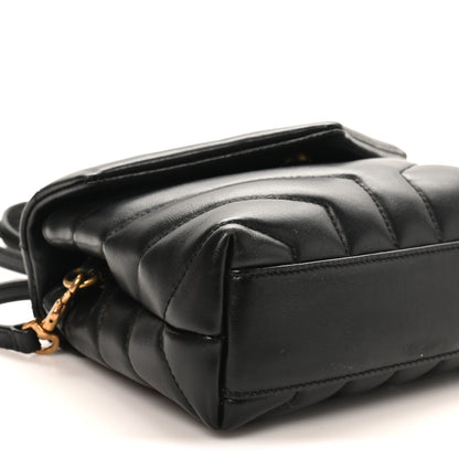 Saint Laurent Calfskin Y Quilted Monogram Toy Loulou Crossbody Bag Black 9 of 10