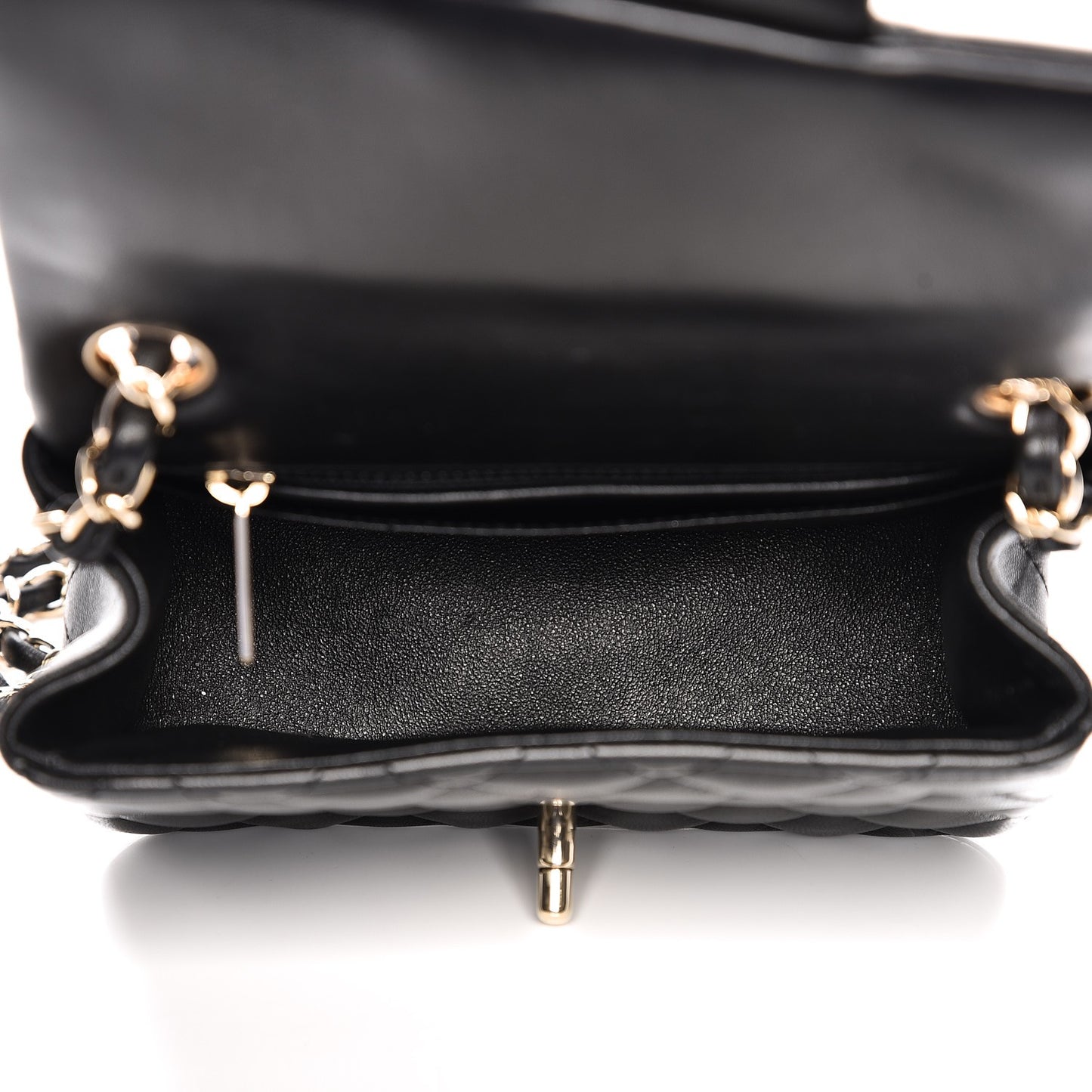 Lambskin Quilted Mini Square Flap Black