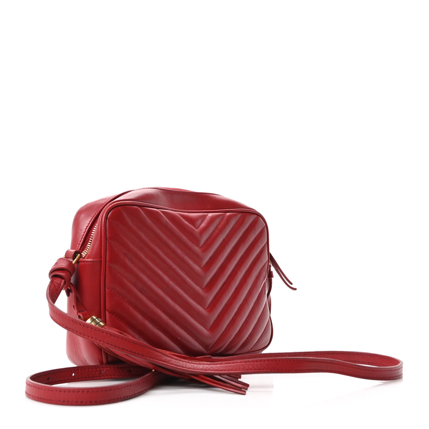 Saint Laurent Calfskin Matelasse Monogram Lou Camera Bag Opyum Red 3 of 10