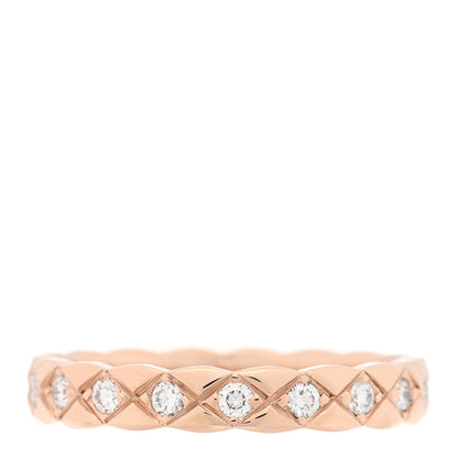 Chanel 18K Beige Gold Diamond Mini Coco Crush Ring 53 6.25 1 of 4