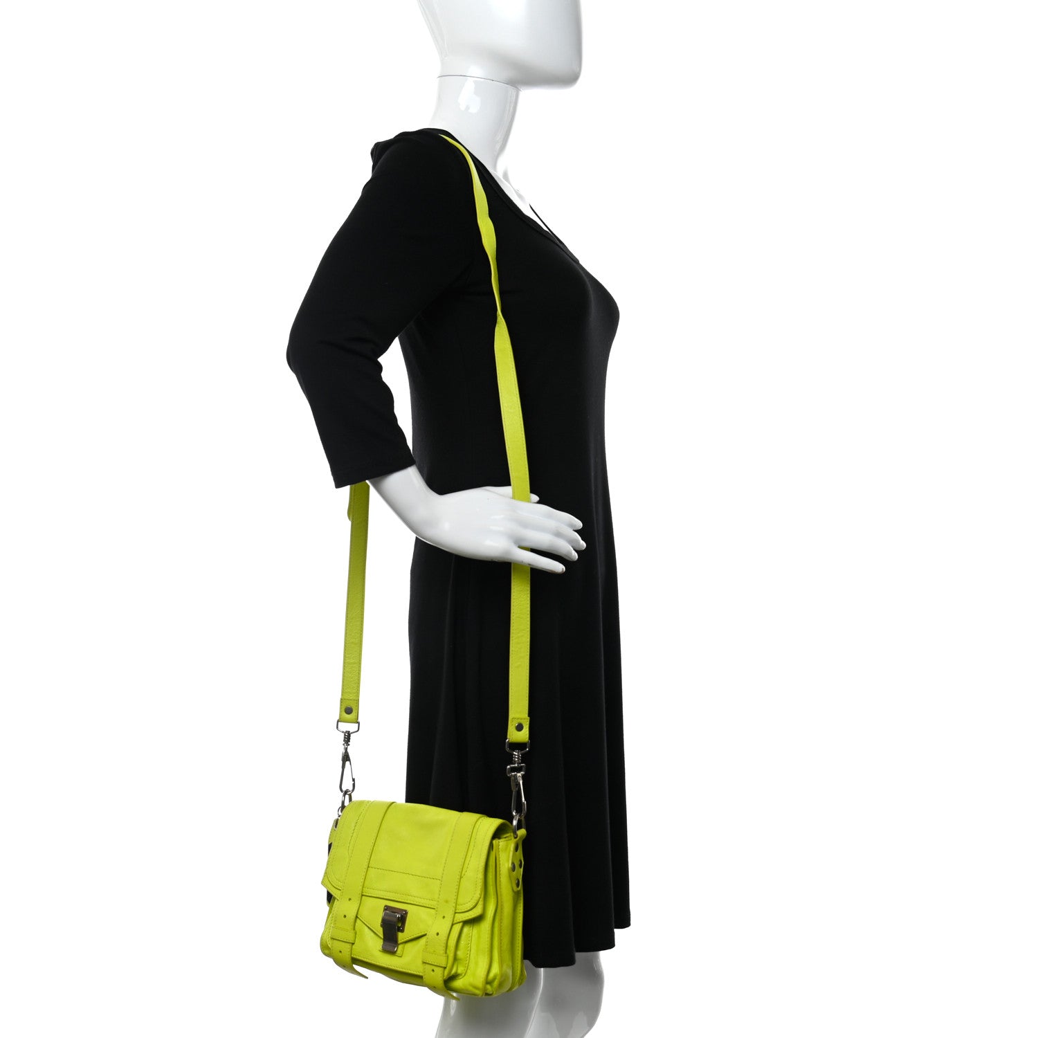 Proenza Schouler Lambskin PS1 Mini Pouch Messenger Sulfur 2 of 15