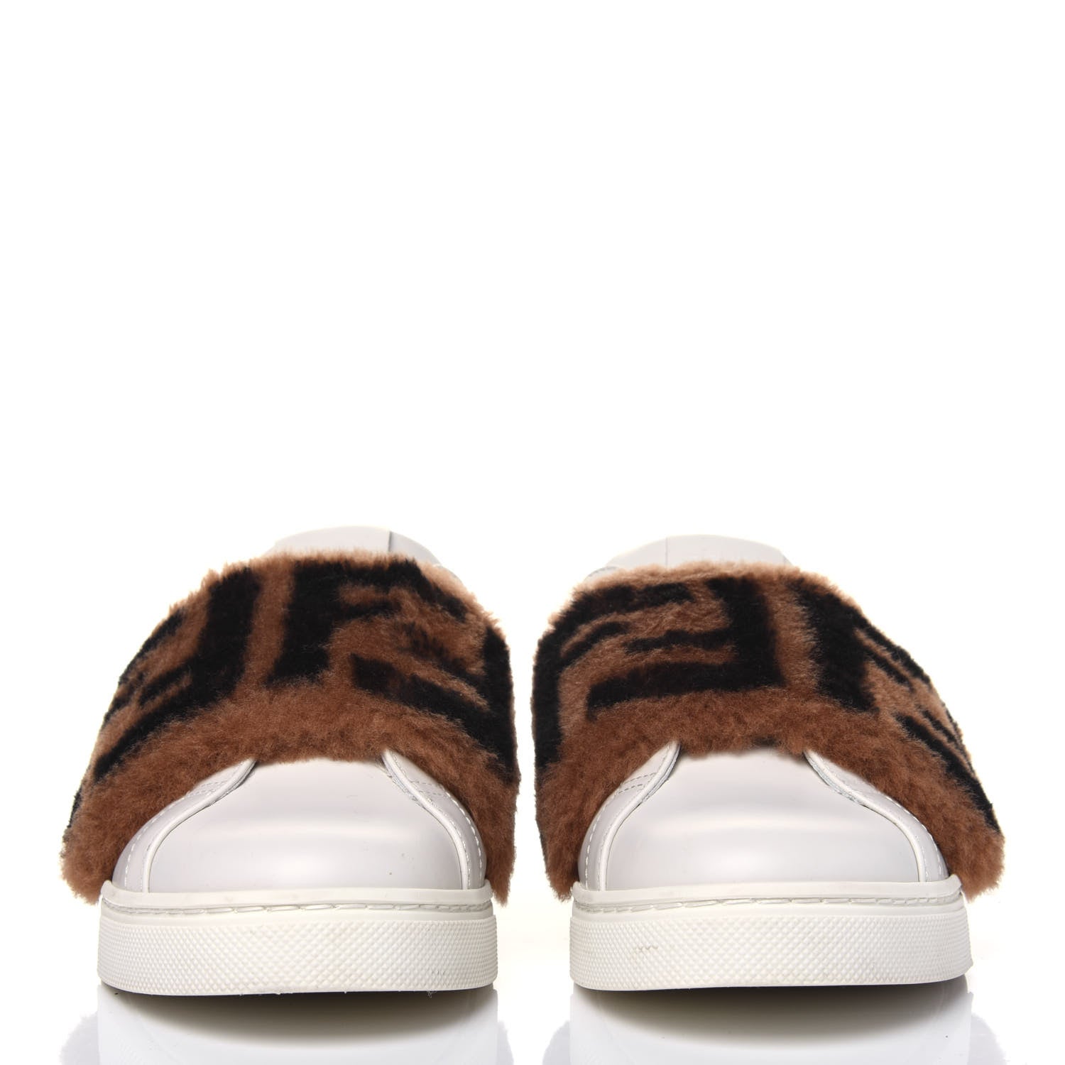 Fendi Vitello Shearling FF Velcro Slip On Sneakers 36.5 White 2 of 11