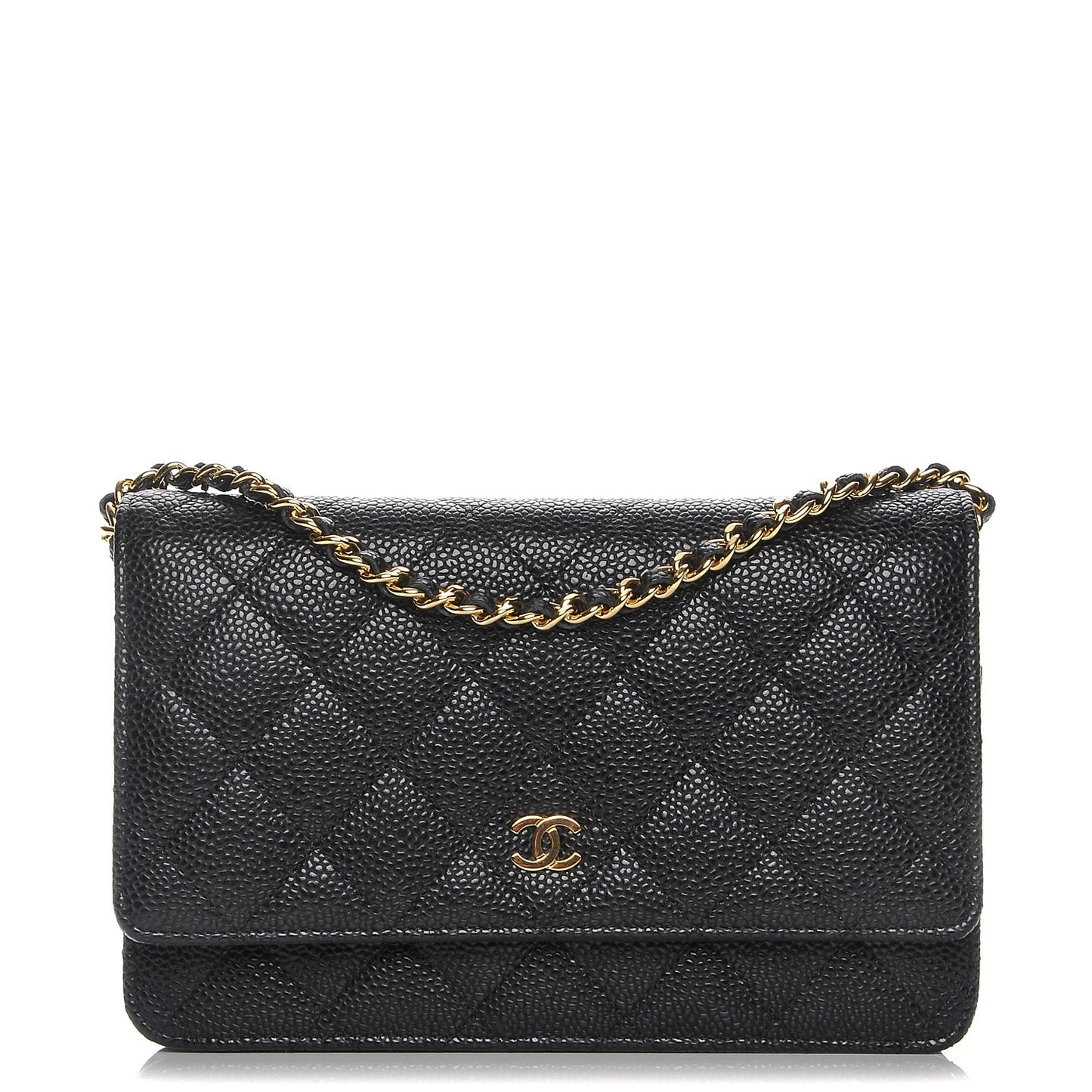 Caviar Quilted Wallet On Chain WOC Black