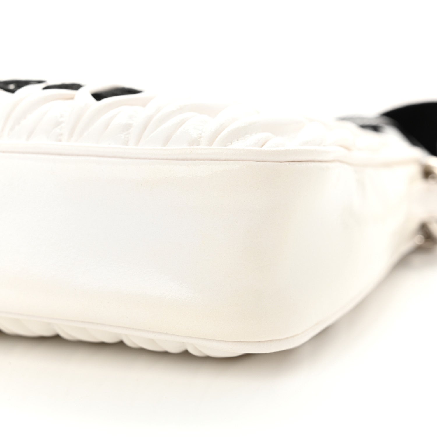 Miu Miu Nappa Matelasse Lux League Crossbody Bag White Black 10 of 11