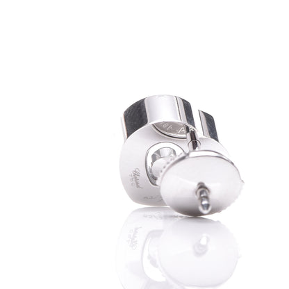 Chopard 18K White Gold Diamond Ruby Happy Diamonds Heart Earrings 6 of 6