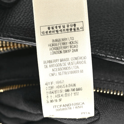 Burberry Grainy Calfskin House Check Medium Banner Tote Black 8 of 11